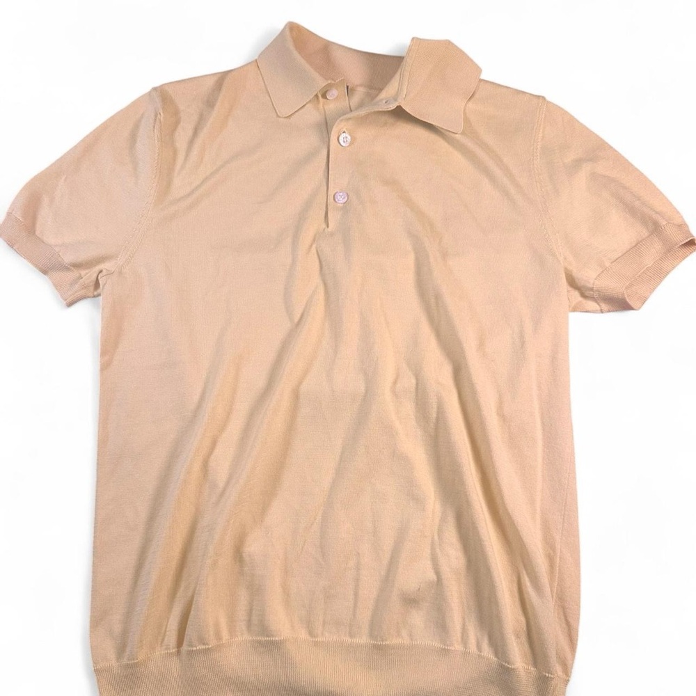 Ralph Lauren Purple Label Women’s Yellow Cotton Polo-Collar Sweater‎